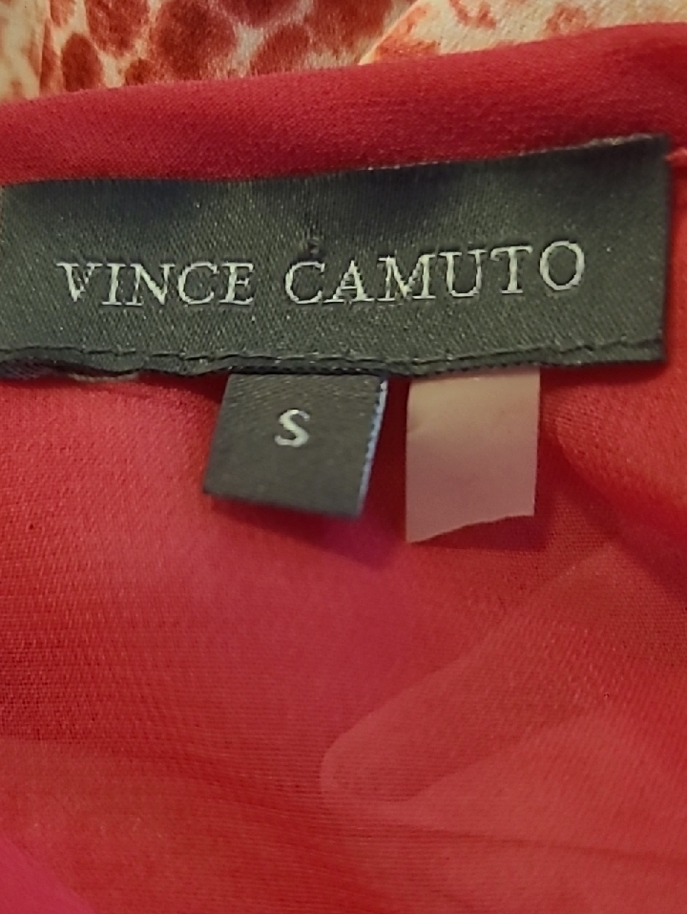 #10 -Vince Camuto Pink and White Sleeveless Sheer Panel Top, Small - Picture 7 of 8